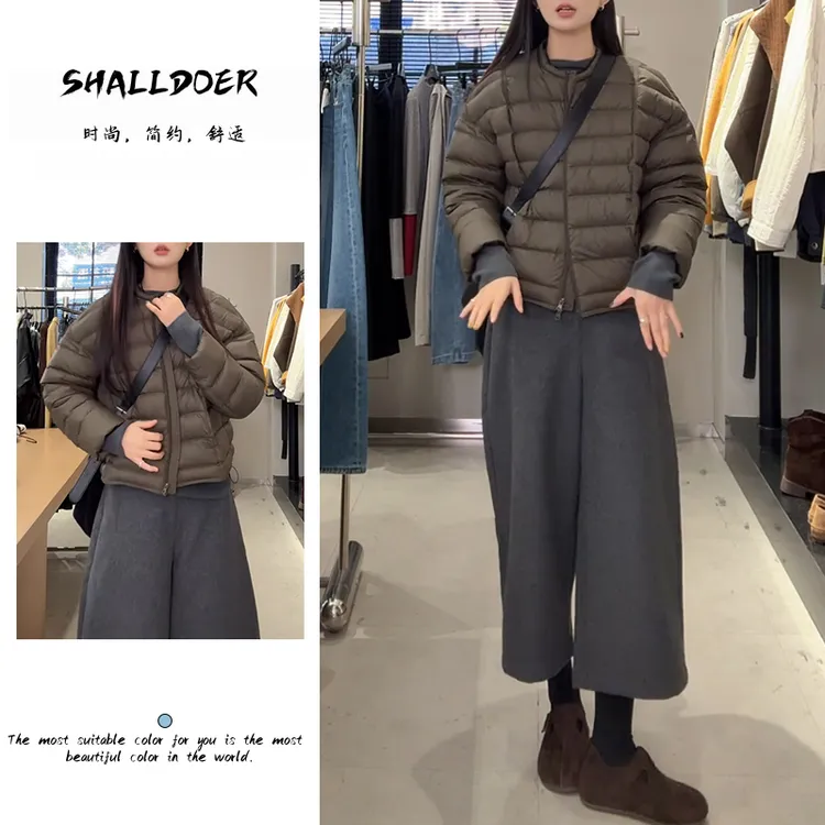 韩系小个子洋气轻薄棉衣棉服女2025冬季新款排骨小众高级感短外套