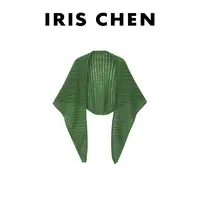 IRIS CHEN 时髦披肩 2025秋冬“100绵羊毛”百搭镂空ins围巾25WJ826