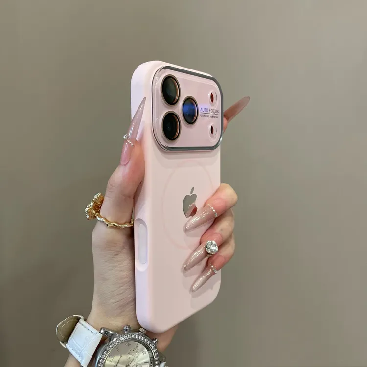 简约全包纯色液态磁吸适用iPhone17pro手机壳16pm防摔15新款14pro