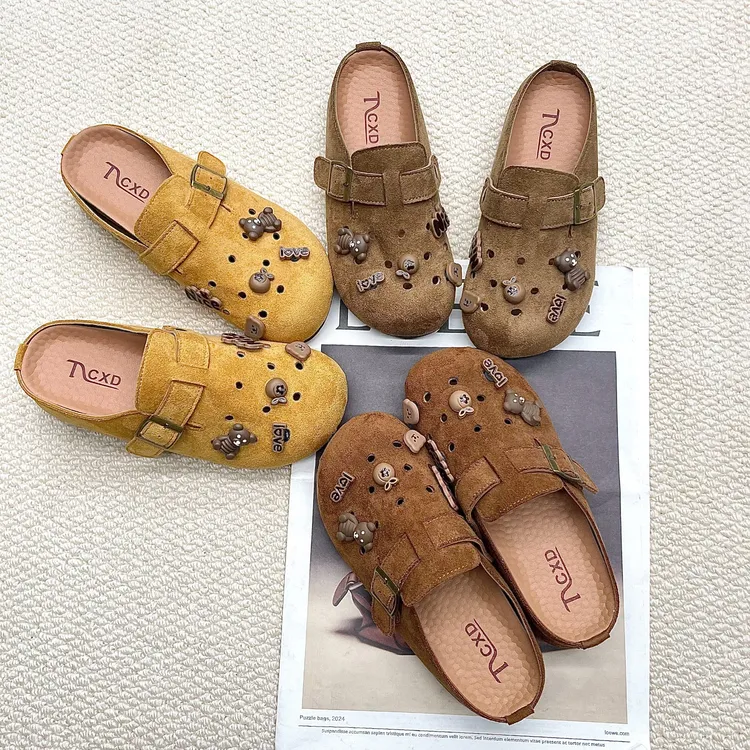 若白小众复古包头拖鞋女2025新款勃肯鞋女外穿半拖洞洞鞋 2025-29