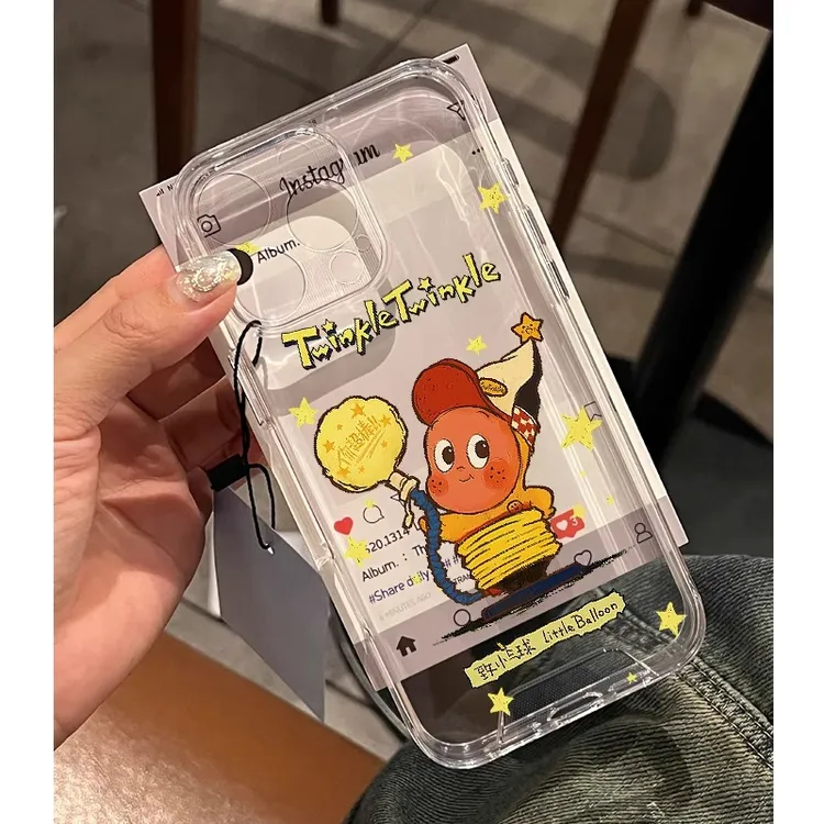 气球星星人适用iPhone16promax苹果15手机壳13趣味14创意12透明11