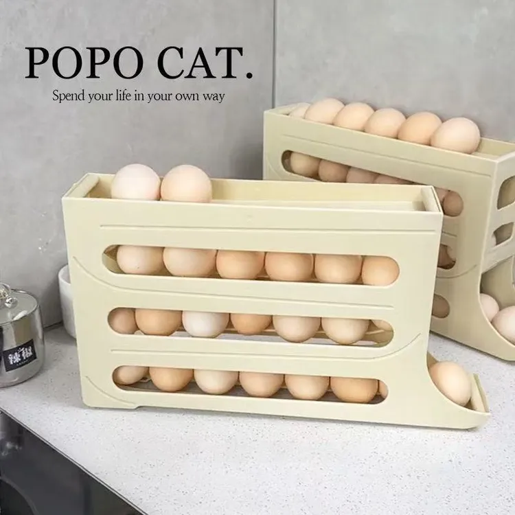 滑梯鸡蛋收纳盒冰箱侧门收纳盒滚蛋鸡蛋架托自动滚落式鸡蛋收纳盒