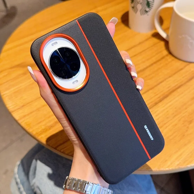 华为nova14系列防摔硬壳手机保护套三拼金甲橙镜头全包金属按键