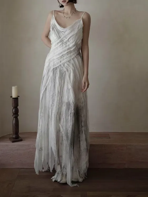 NatureDye 【美侖美奂】GS153173 植物染买手先锋飘逸连衣裙