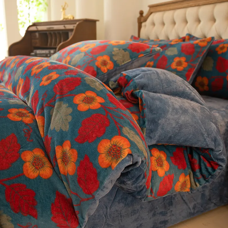 冬天牛奶绒被套单件150x200x230法兰绒被罩家用卧室宿舍单人被单