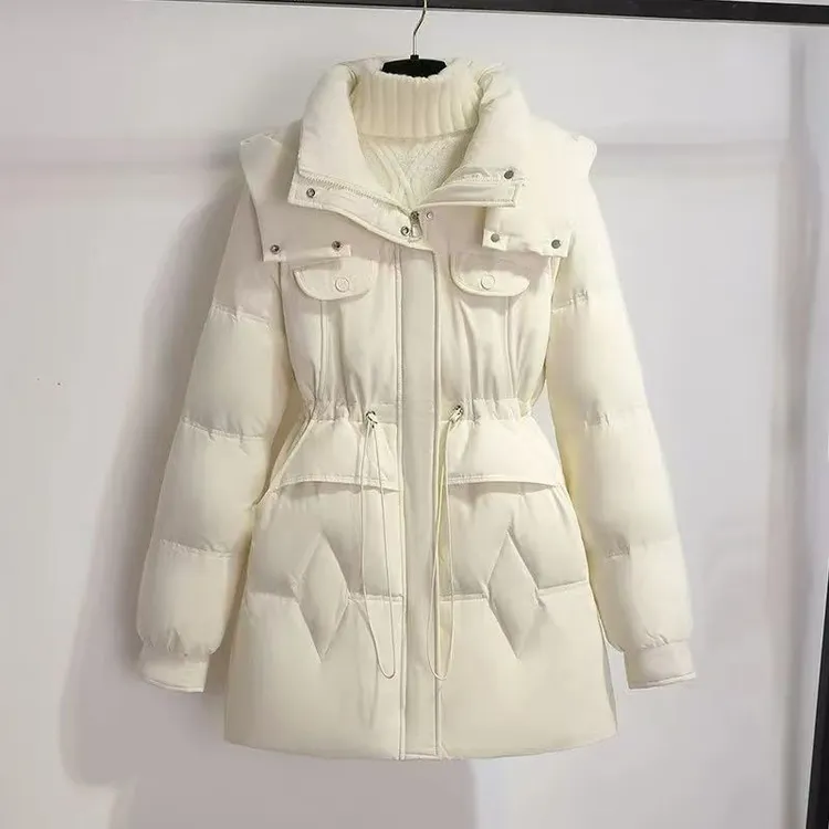 2025冬季外套棉服女中长款加厚保暖棉衣韩版冬装棉袄时尚百搭棉袄
