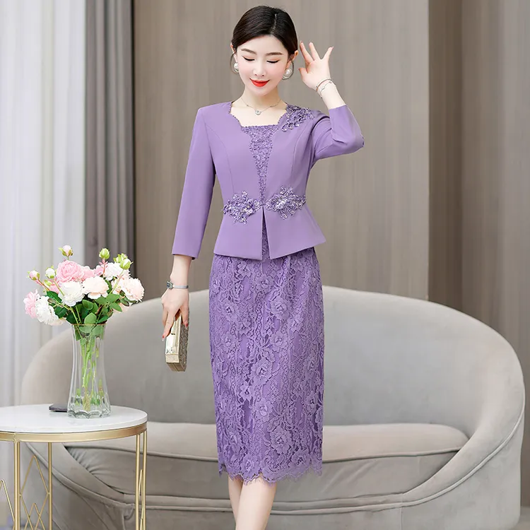 旗袍春秋冬2025年连衣裙女妈妈礼服年轻妈妈礼服新款喜婆婆婚宴装