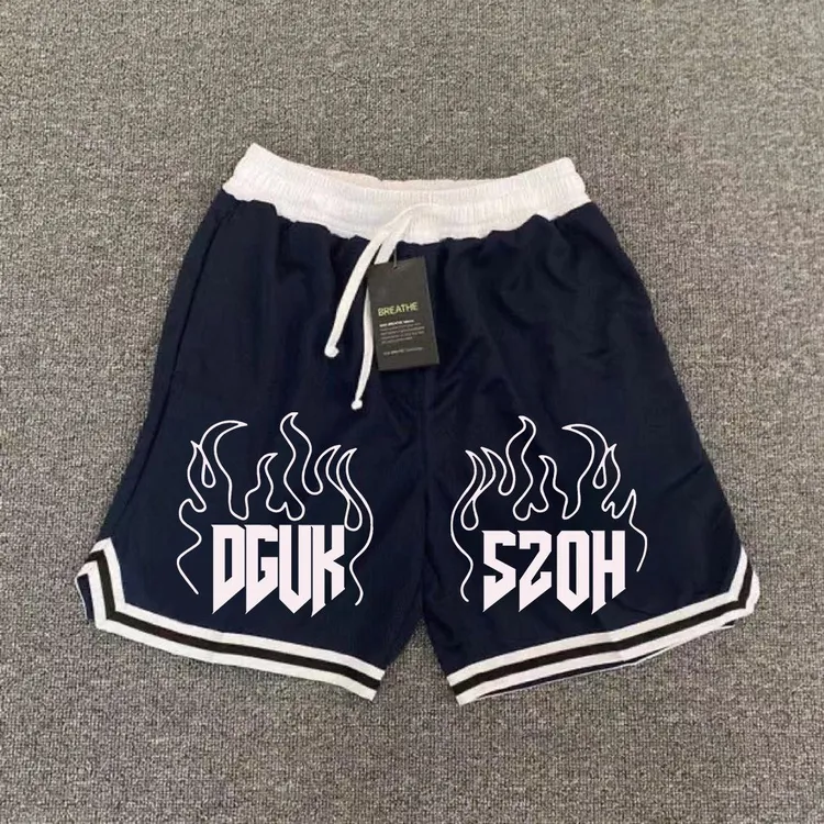 戴维贝拉【清仓】夏季美式高街篮球运动短裤大码字母透气网眼速干宽