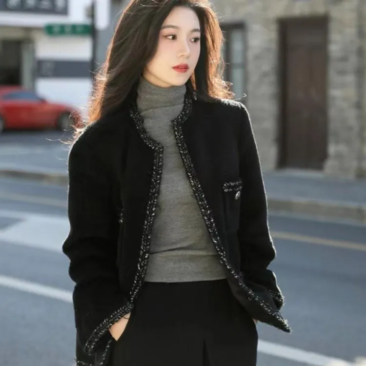 哥家2025秋冬小香风美拉德穿搭外套大码女装高级感上衣女