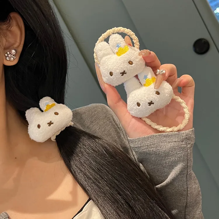 可爱卡通皇冠米菲兔发圈超萌百搭少女扎头小皮筋甜美日韩简约发饰