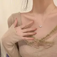 合金项链 项链随机发爱心粉钻项链女轻奢小众镶钻锁骨链项链手链
