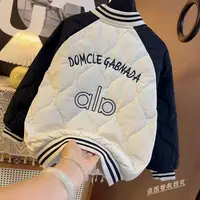2025新款男童女童字母中大童早的冬款夹棉棉服外套S9587