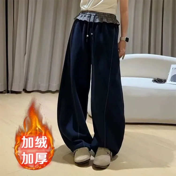 实体品质【加绒弯刀裤】女童冬季时尚休闲加厚奥利绒休闲裤长裤