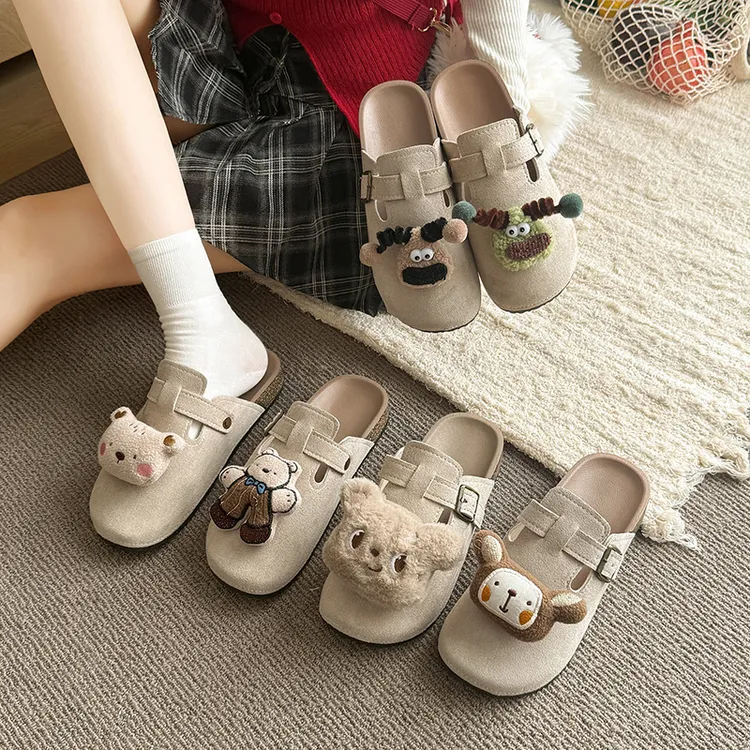 懒人鞋包头半拖鞋女外穿2025年秋冬季新款厚底穆勒勃肯鞋居家用