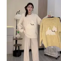 孕妇上衣秋季毛衣2025新款套头针织上衣打底针织衫时尚外穿孕妇装