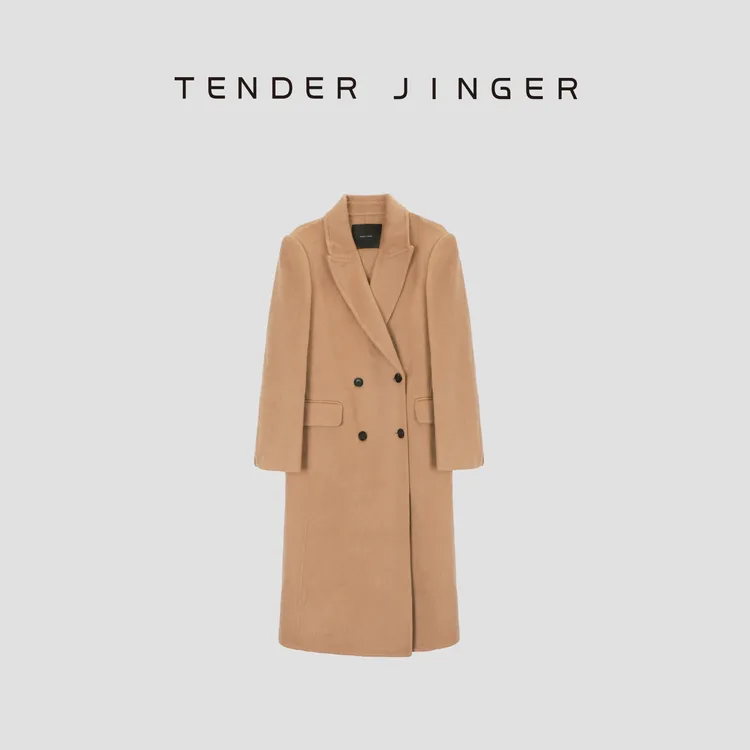 Tender Jinger【黑标】双排扣羊绒羊毛混纺双面呢大衣T54TUZ369T