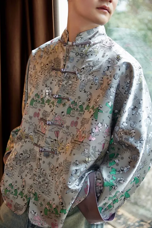 《百子千孙》唐装外套常规款长袖时尚街头