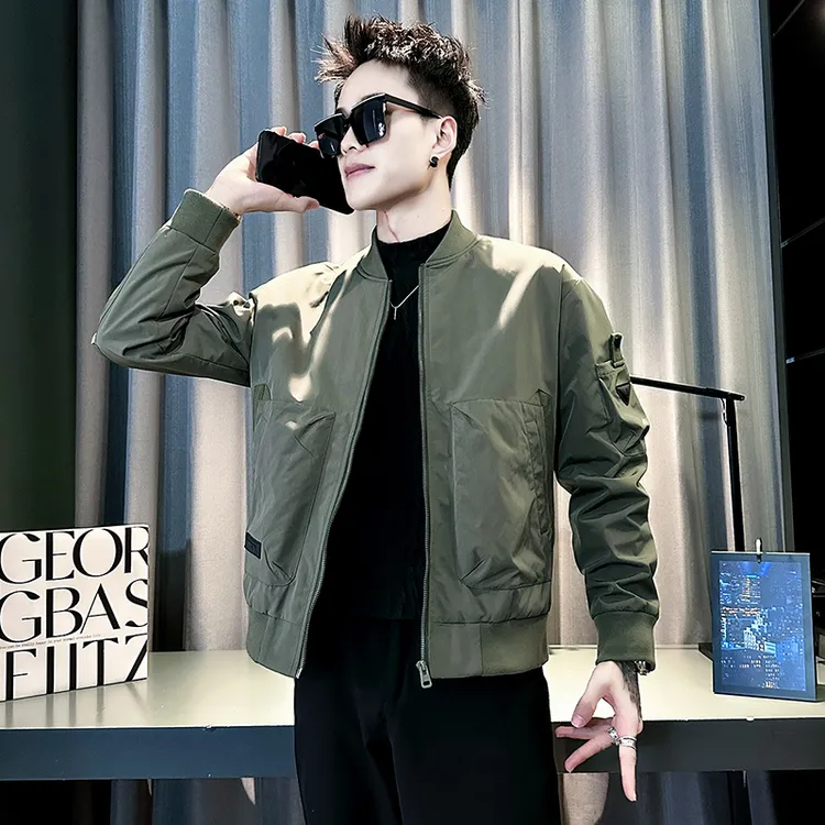 男士棒球领夹克2025春季新款潮流帅气休闲上衣百搭高级感工装外套