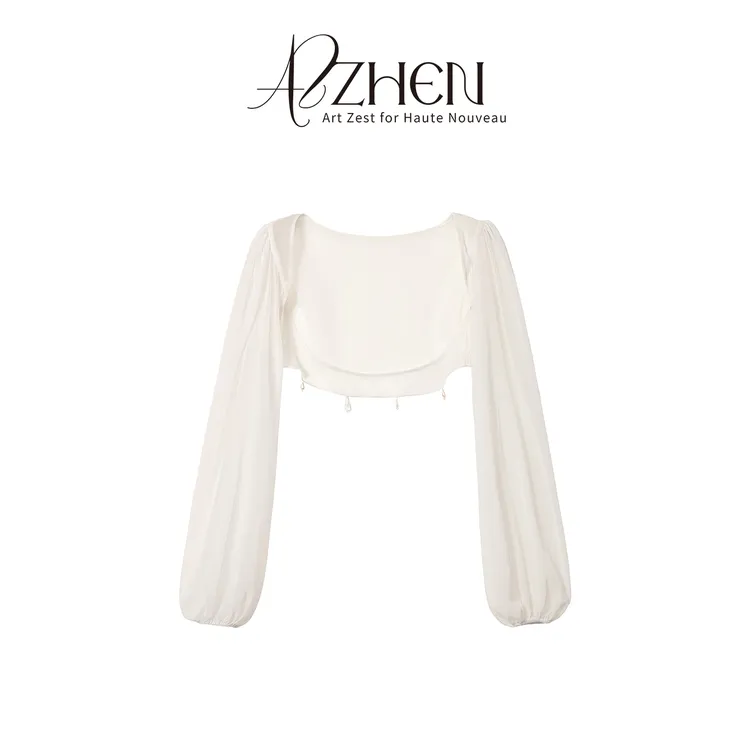 AZZHEN【香榭琉珠】 气质百搭雪纺挂珠防晒开衫AZ5DSS12-00