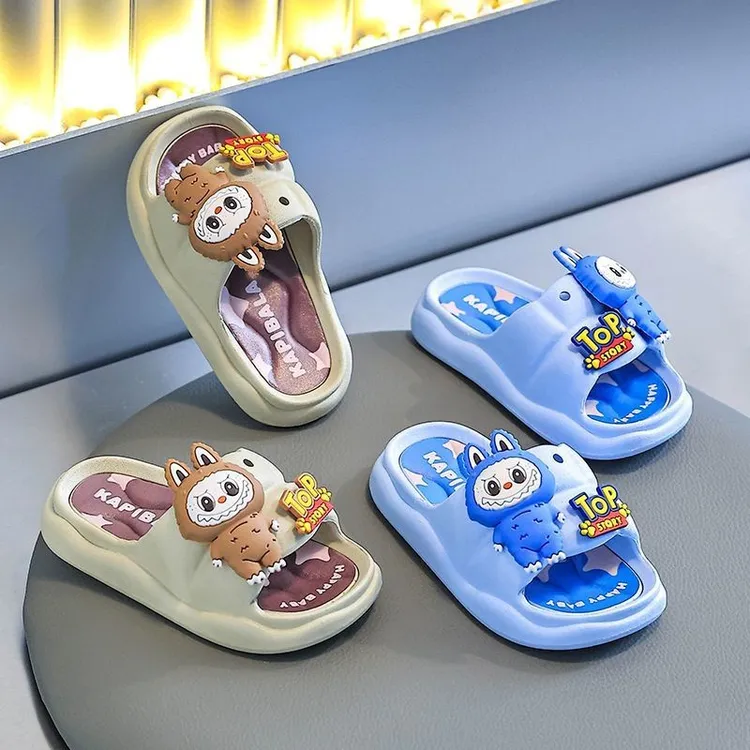 拉布bu儿童拖鞋男孩女中大童居家室内洗澡室外防滑超软夏季凉拖鞋