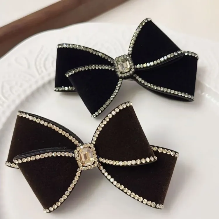 女甜美风日韩顶夹边夹一字夹发夹发饰黑色经典鸭嘴夹