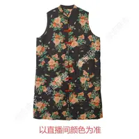 冬-续吉麻衣25-2336【溦墨】棉立领盘扣印花无袖中长款夹棉马甲