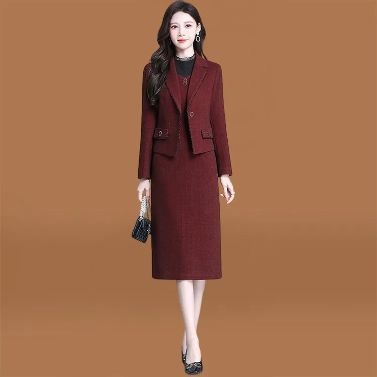 喜婆婆婚宴礼服妈妈高贵品牌高端重要场合穿搭小香风两件套装裙子