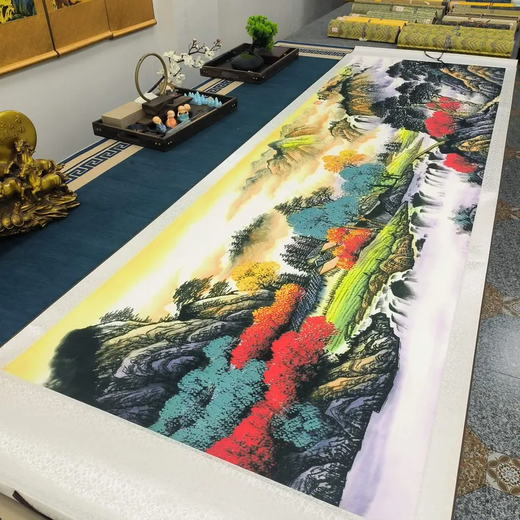 《富山宝地》聚宝盆山水画中堂挂画客厅挂画办公挂画书房挂画装饰画