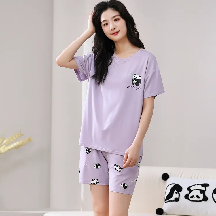 睡衣女款夏季纯棉2025新款女士薄款休闲宽松卡通可爱夏天家居服