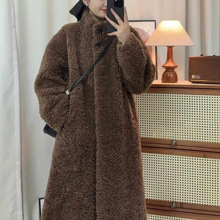 2025新全羊毛100绵羊毛超好穿保暖显瘦大衣百搭秋冬时尚长款女