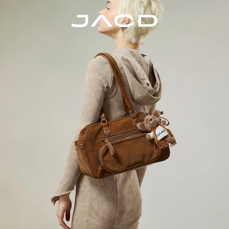 JACD复古波士顿枕头包包女复古腋下包外出上班小拎包单肩腋下包