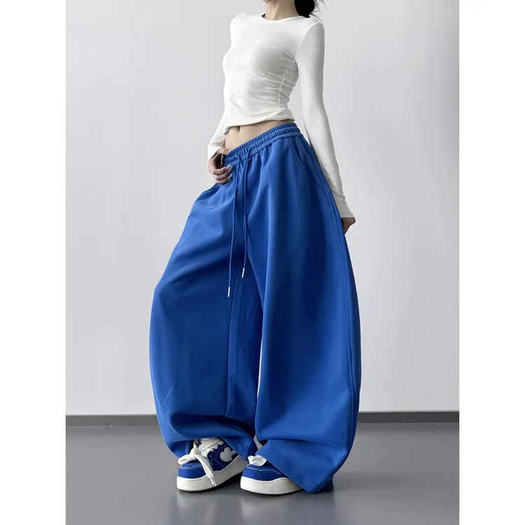 超好看抽绳运动裤女2025秋季新款超火高个休闲裤显瘦拖地垂感卫裤