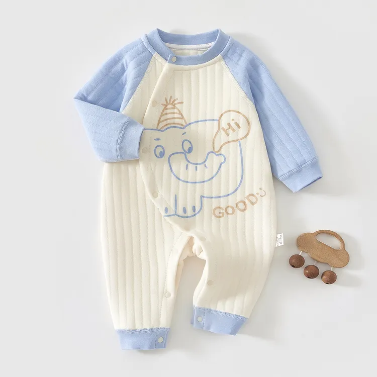 婴儿连体衣秋冬加厚保暖超萌哈衣爬服冬季纯棉新生宝宝外穿棉衣服