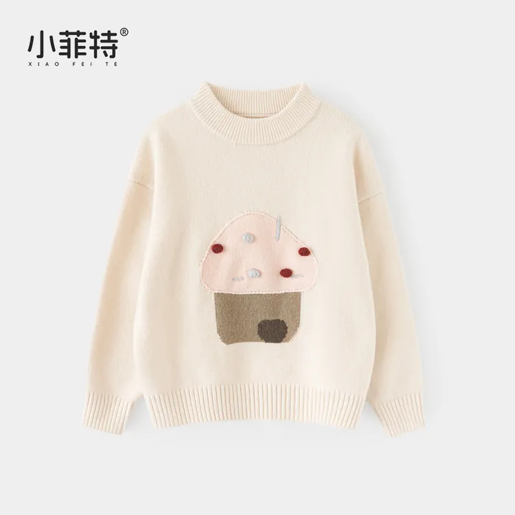 小菲特女童冬装加厚毛衣中大童保暖上衣儿童休闲针织衫MFYD57337