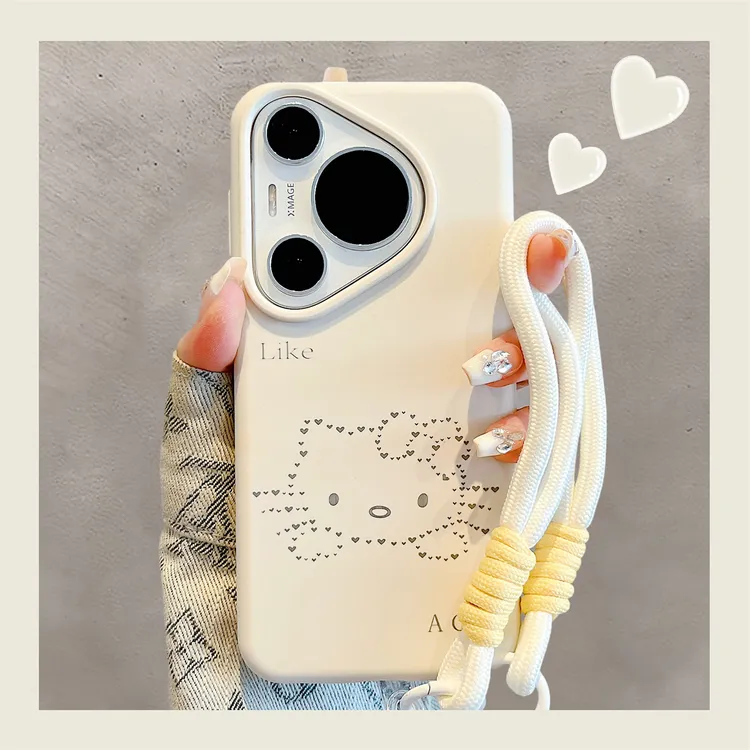 适用华为pura70pro+手机壳可爱卡通Kitty猫pura80pro液态硅胶女款