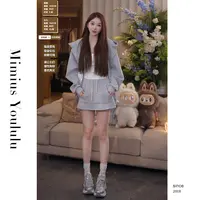 【mimius】&喵喵 简约舒适显瘦连帽卫衣+裙裤 G02208