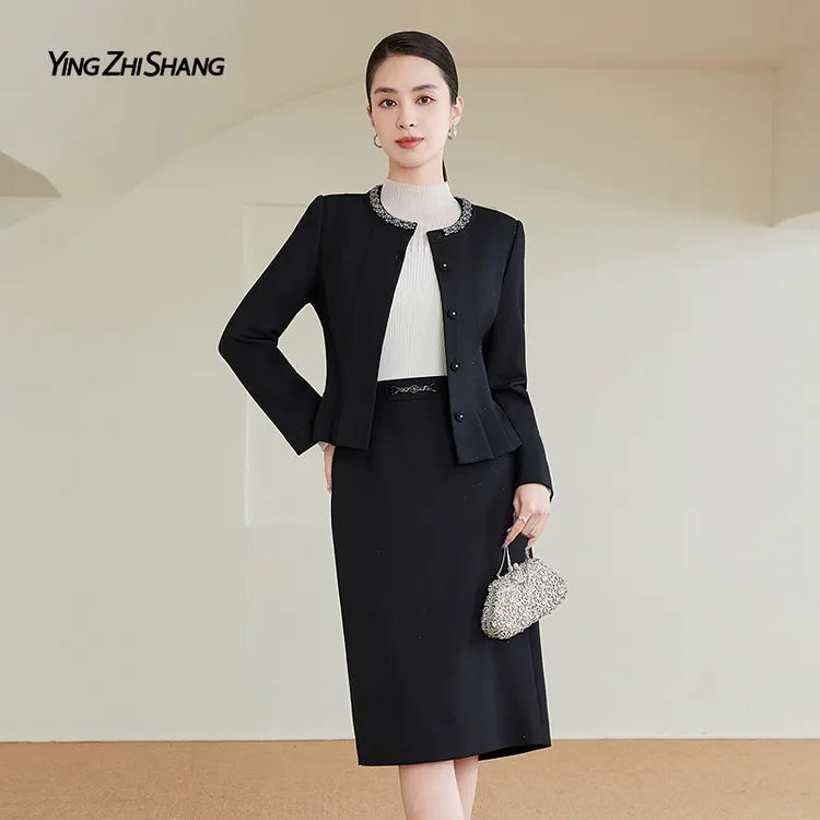 赢智尚2026春季新款黑色高档经典雅致显瘦时尚套装女ZA-ZB00895