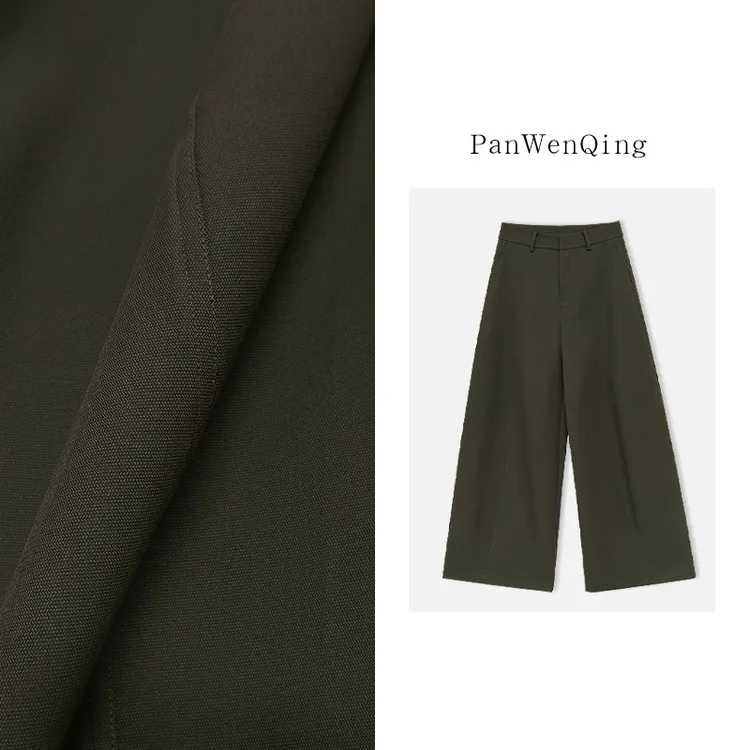 【慵懒裤】休闲裤中腰压褶直筒阔腿EZ-25110616-DK