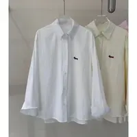 白家【100%纯棉】小狗刺绣新春有范气质款衬衫上衣01-7005