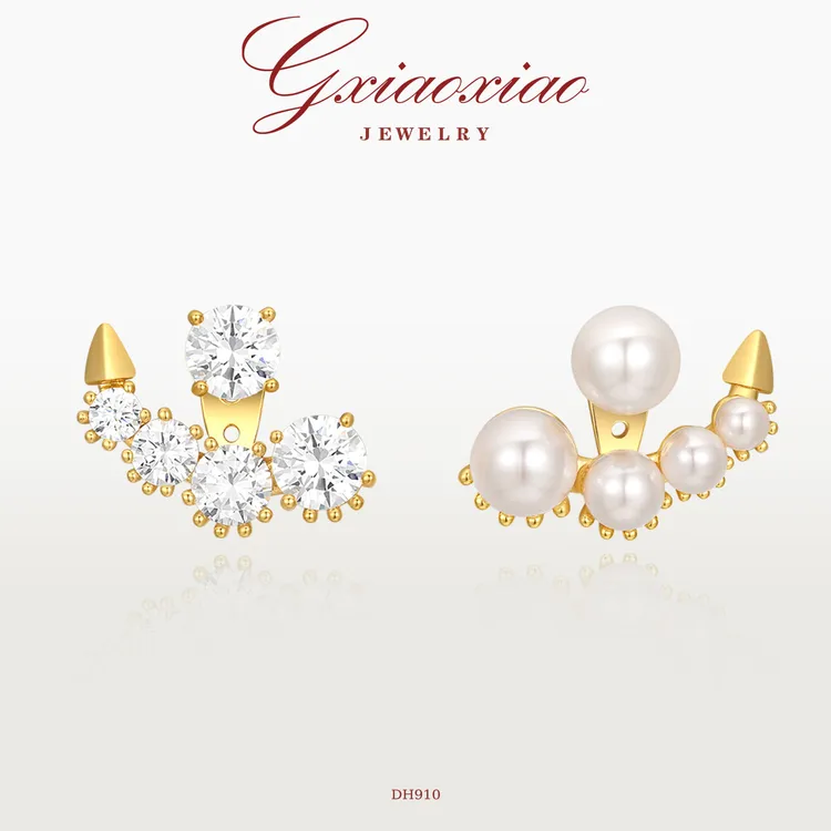 G XIAOXIAO 镀K金 合成锆石耳饰 气质轻奢高级感耳环 DH910