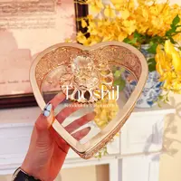 欧式干果盒时尚高档心形果盘精美金色花纹轻奢客厅收纳果盒