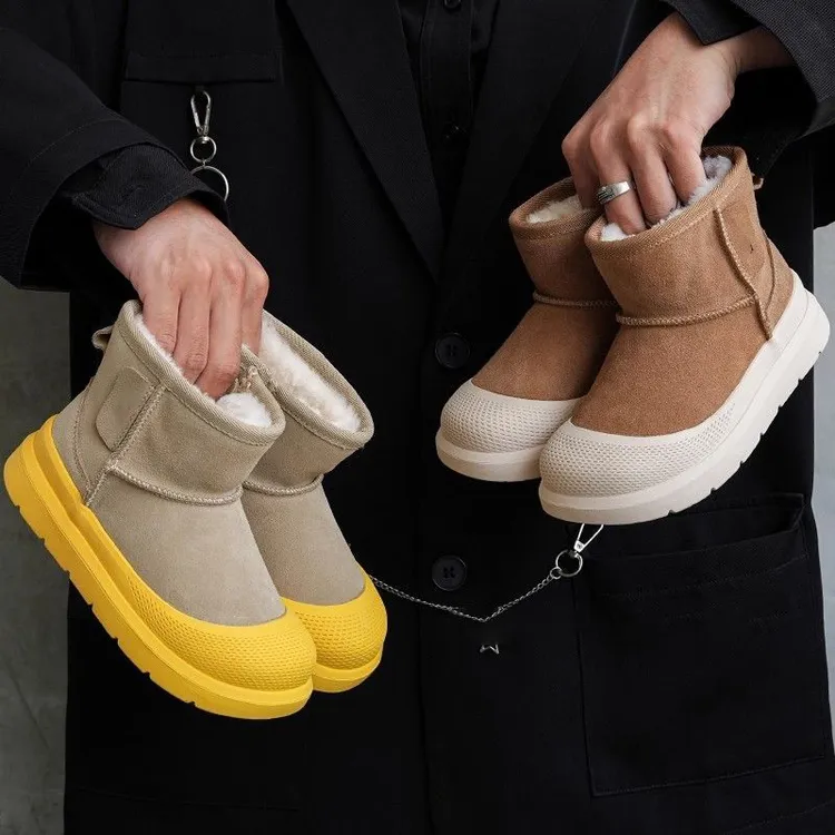 ABC儿童雪地靴2025冬季新款韩版女童加绒加厚短靴男童抗寒大棉鞋