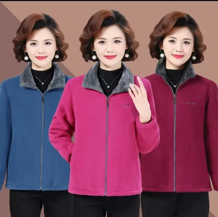 新款秋冬加绒加厚中老年人女装御寒保暖外套春秋冬款尺码齐全