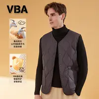 VBA D9901 MYM山羊绒绵羊毛圆领马甲秋冬加厚保暖抑菌短款舒适男