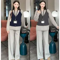 孕妇秋冬季2025新款时髦高质量流行韩版宽松假两件上衣阔腿裤套装