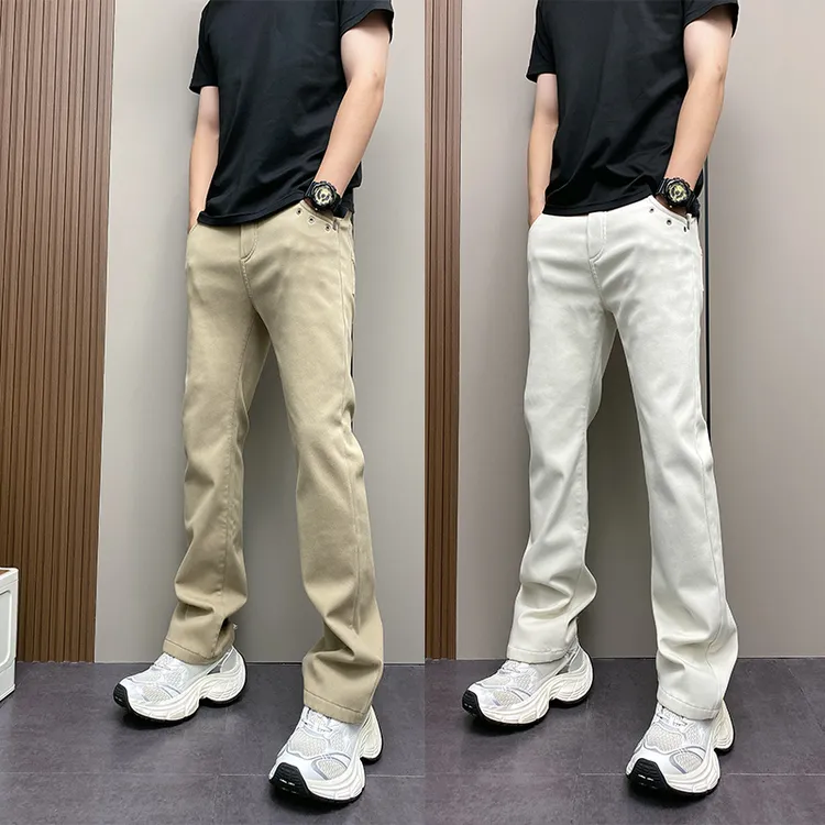 美式高街帅气显腿长小直筒水洗牛仔裤男痞帅风潮牌宽松显瘦加绒裤