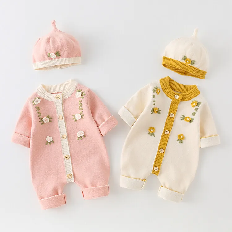 秋冬新款洋气针织连身衣爬服哈衣婴幼儿爆款高品质2025款宝宝女宝