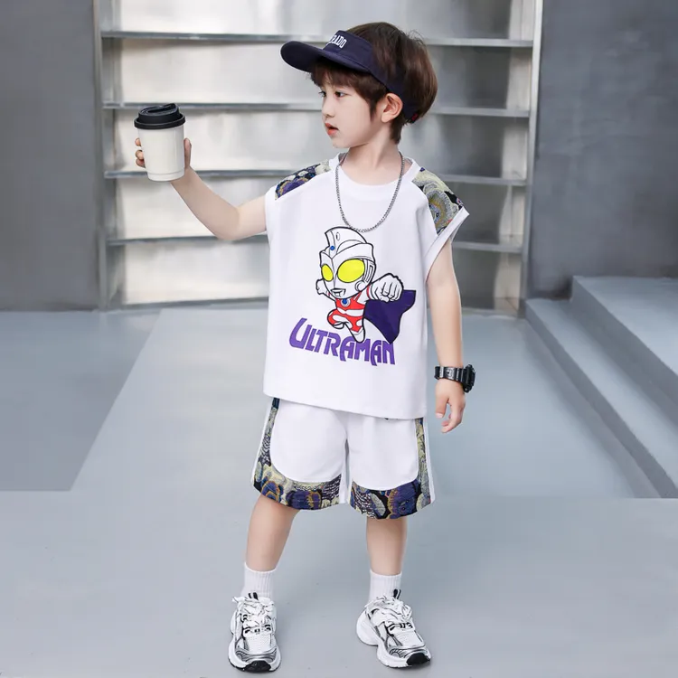 奥特曼衣服男童夏装套装2025新款儿童夏季背心两件套宝宝运动衣服