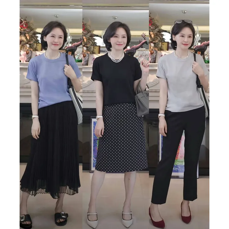 我是摩羯 闪闪T 120支扬子绵羊毛210支金葱纱18针秋短袖上衣