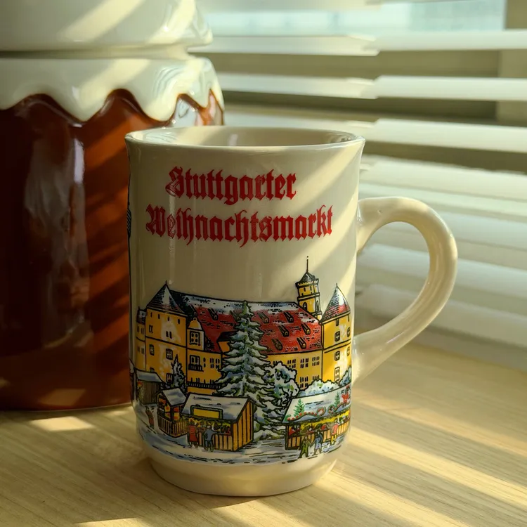 【多米家】300ML 斯图加特圣诞马克杯 欧式茶杯 手工家用陶瓷奶杯